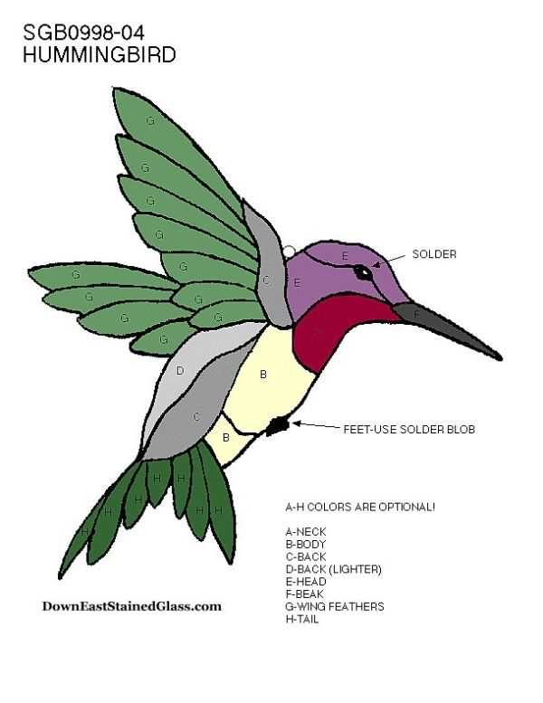free printable stained glass hummingbird patterns