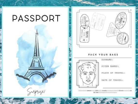 free printable template for mini passport book