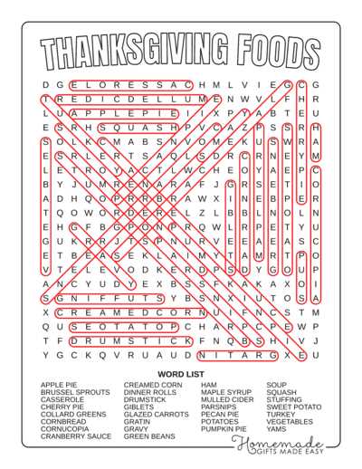 free printable thanksgiving crossword