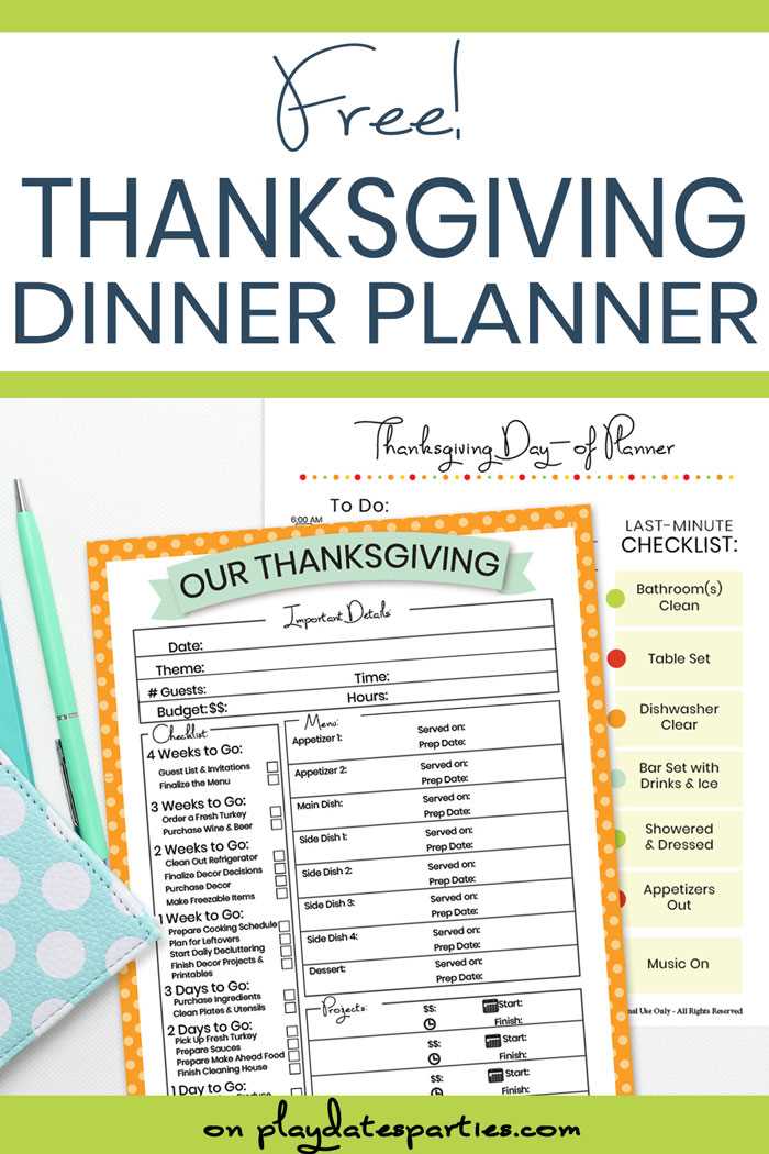 free printable thanksgiving planner