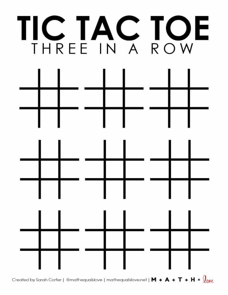 free printable tic tac toe game