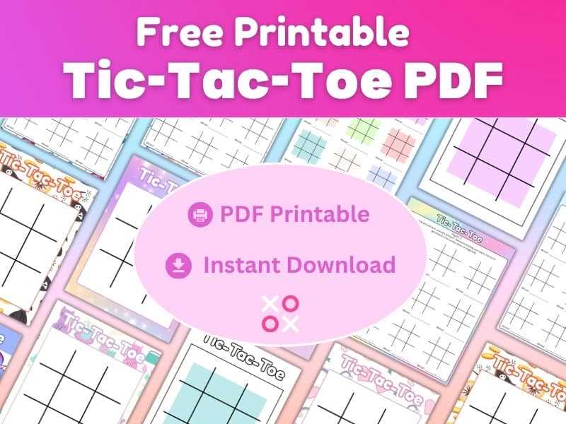 free printable tic tac toe game