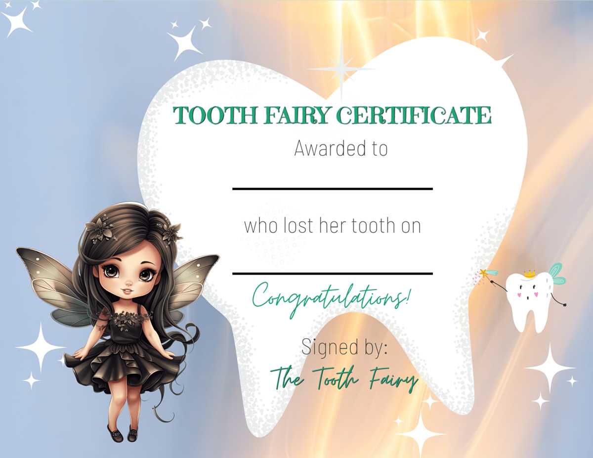 free printable tooth fairy certificate