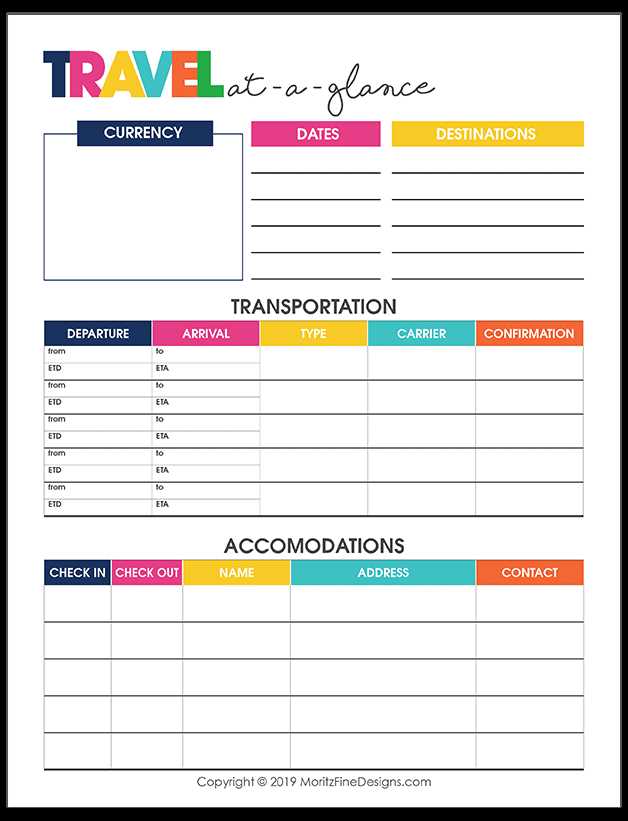 free printable travel planner