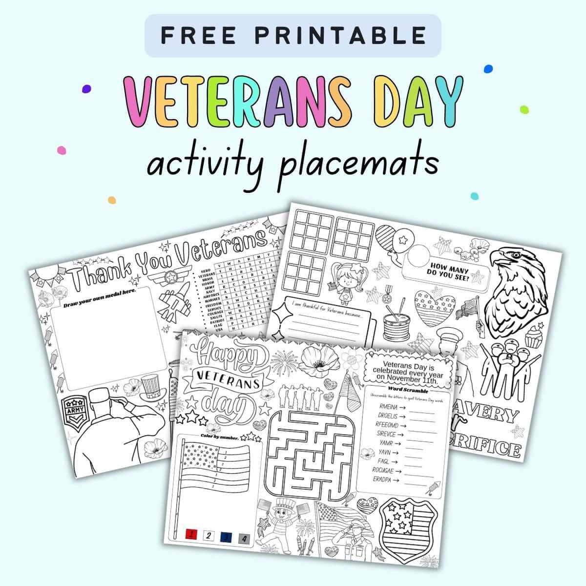 free printable veterans day worksheets