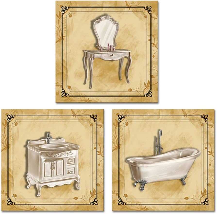 free printable vintage bathroom art