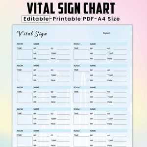 free printable vital sign sheet
