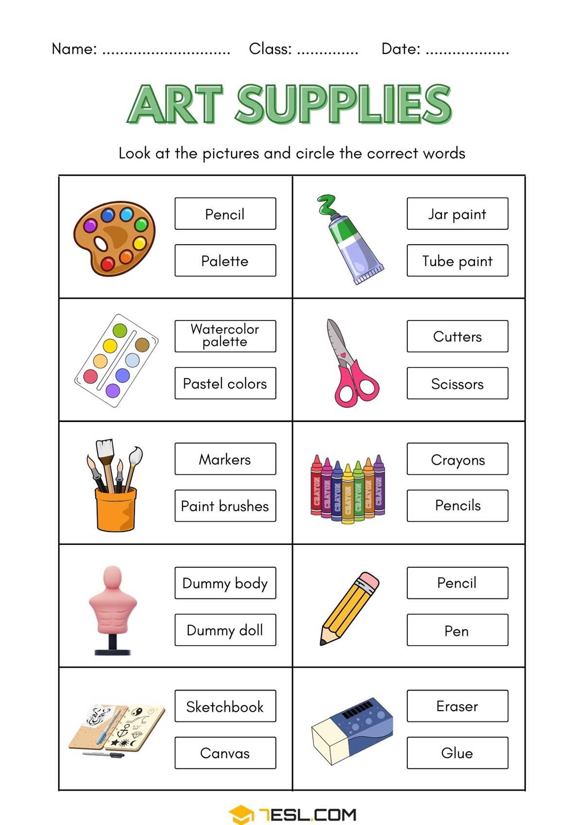 free printable vocabulary worksheets