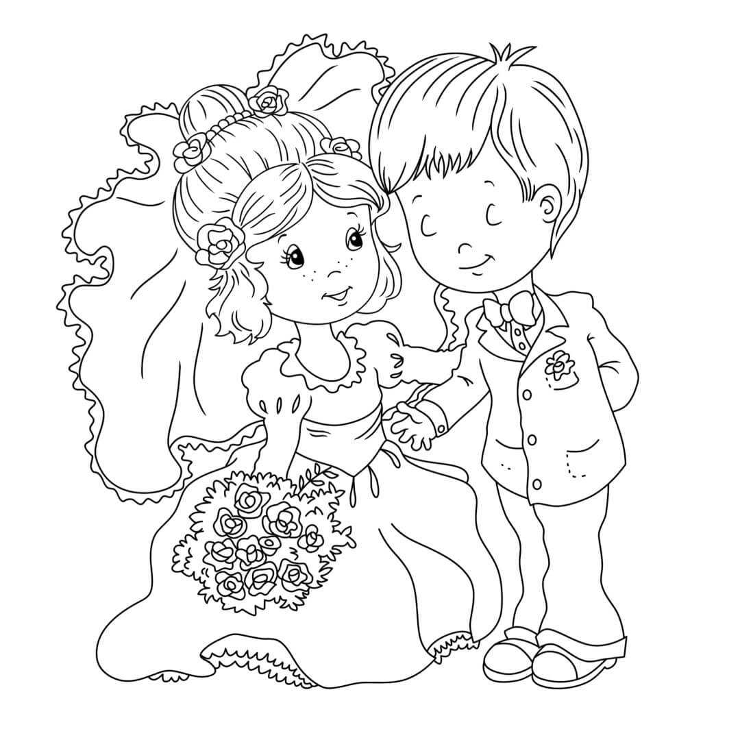 free printable wedding coloring pages