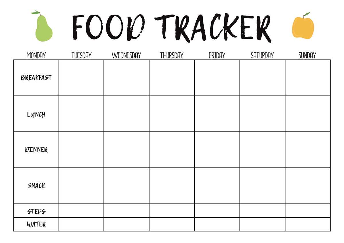 free printable weekly menu