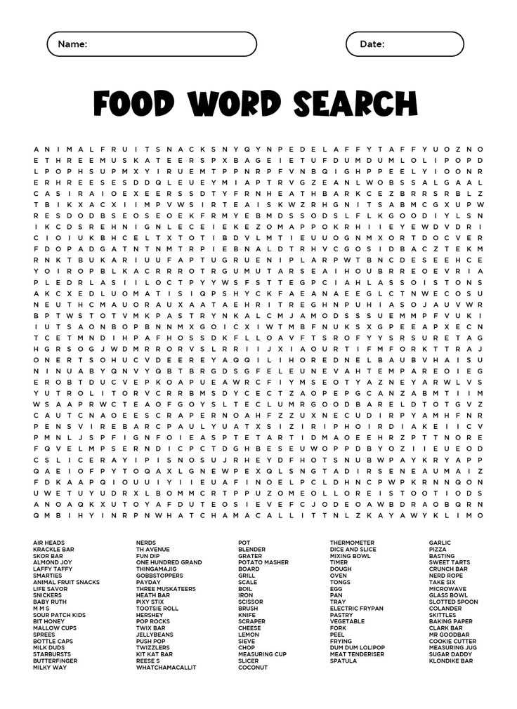 free printable word seach