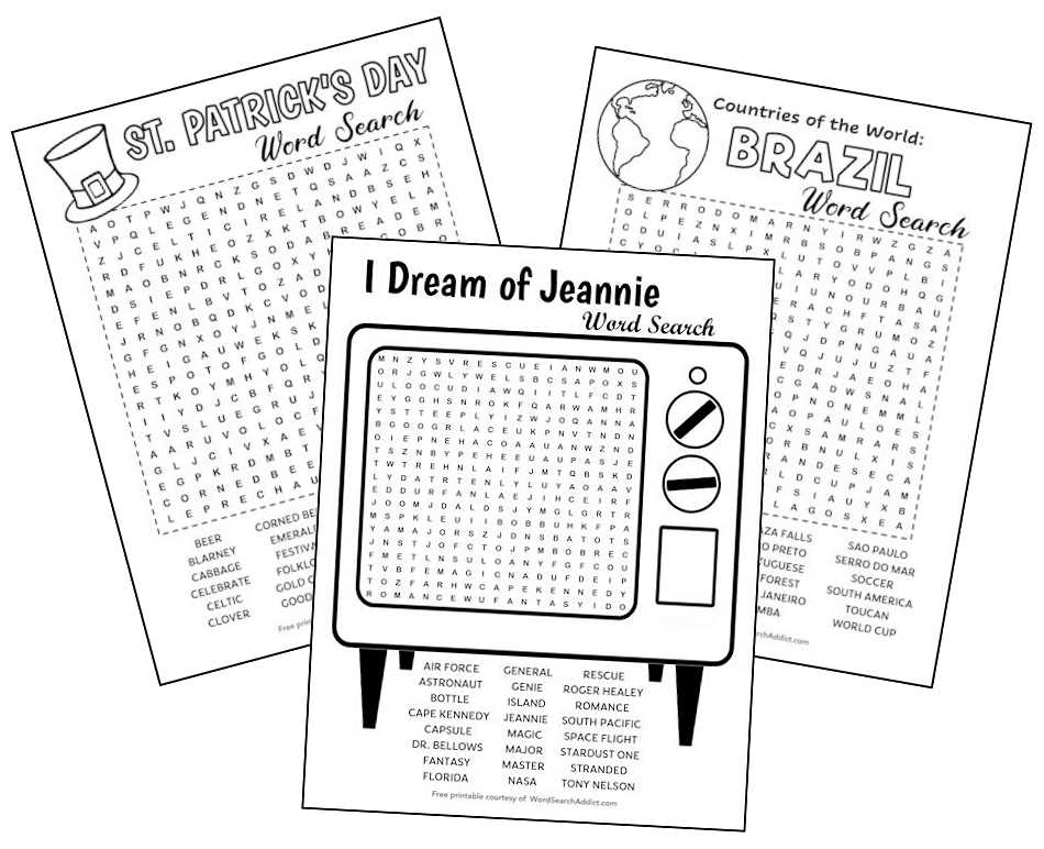 free printable word search sheets
