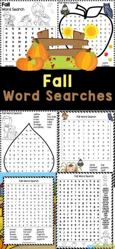 free printable word searches for fall