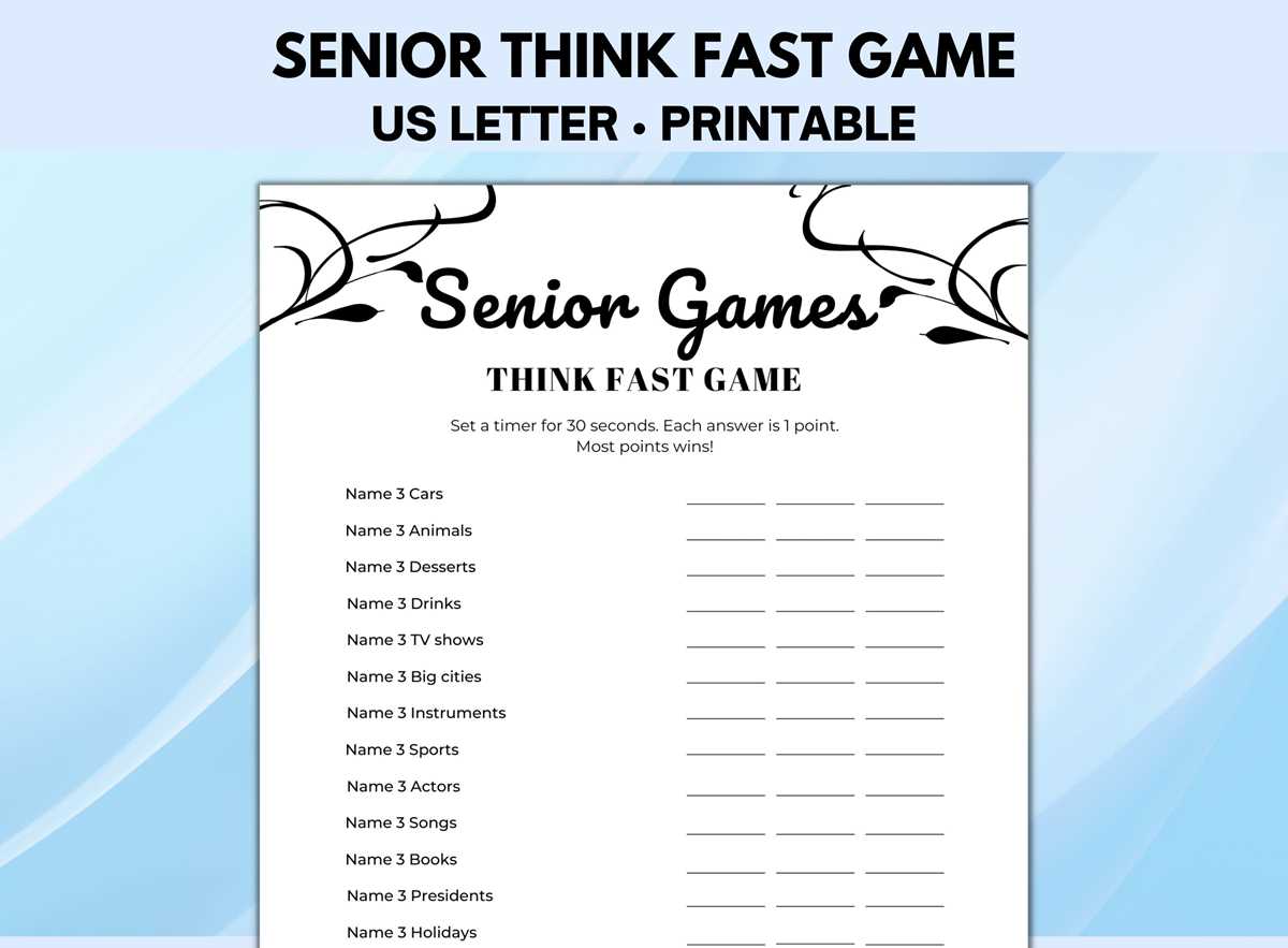 free printable worksheets for seniors