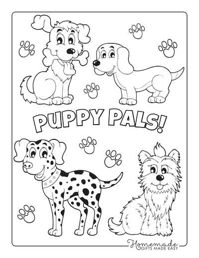 free puppy printable coloring pages