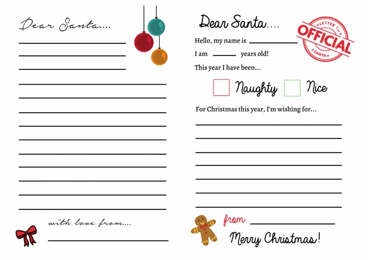 free santa letters printable