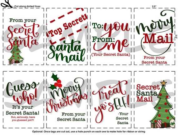 free secret santa printable gift tags