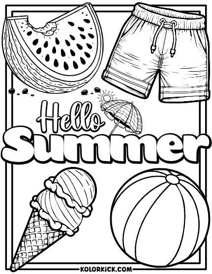 free summer coloring pages printable