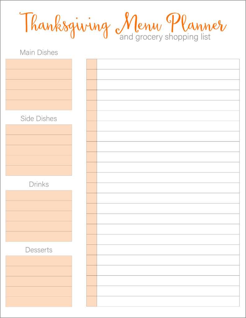 free thanksgiving planner printables
