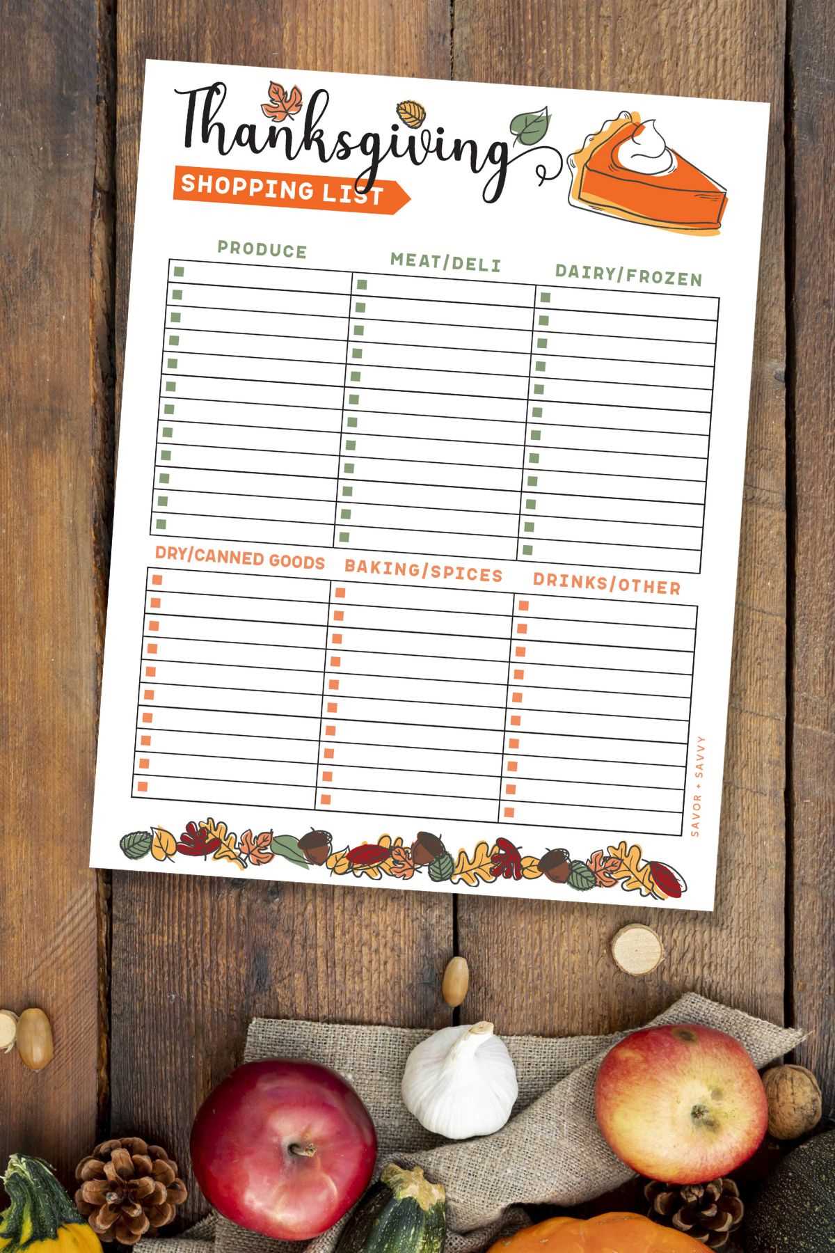 free thanksgiving planner printables