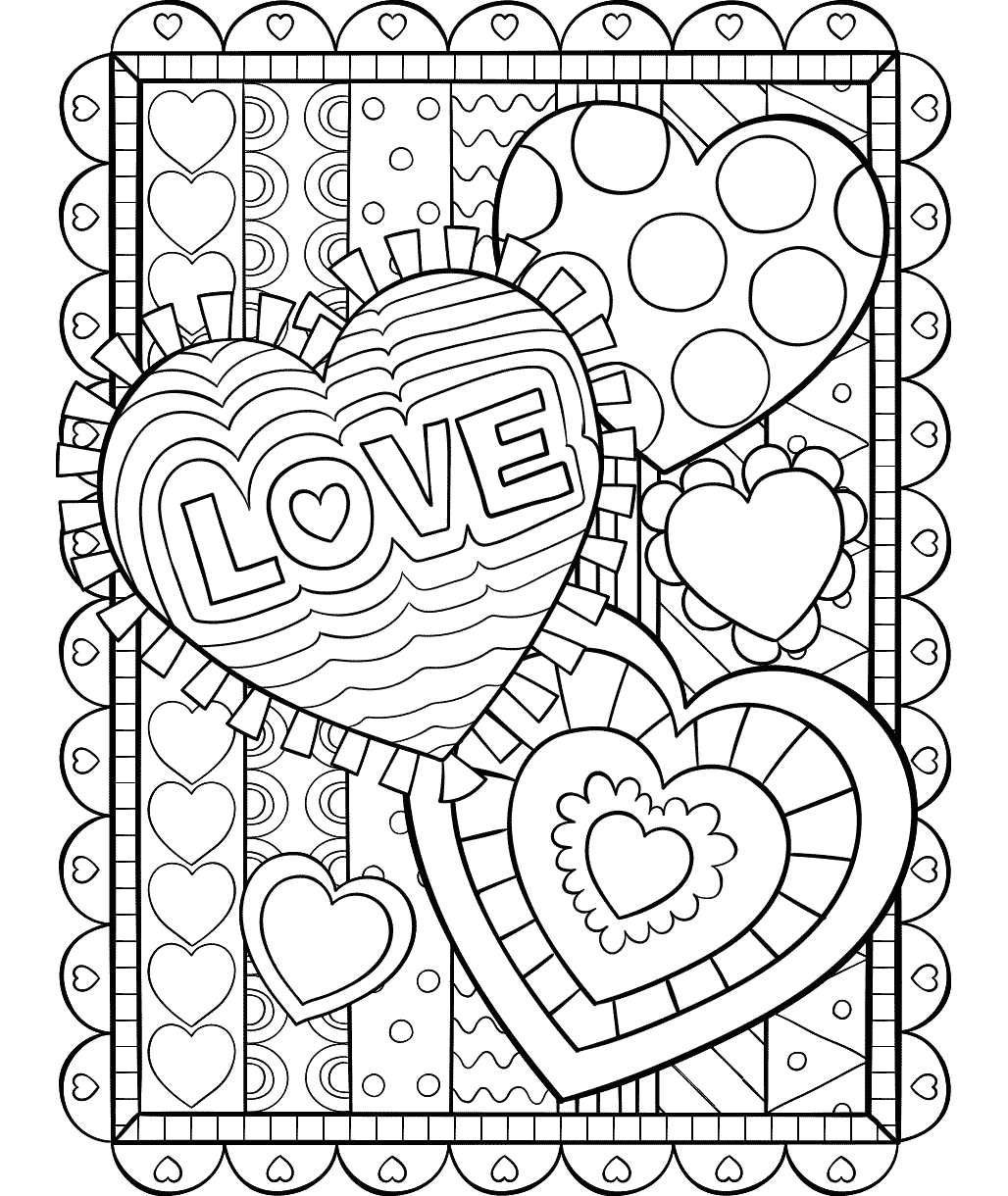 free valentine printable coloring pages