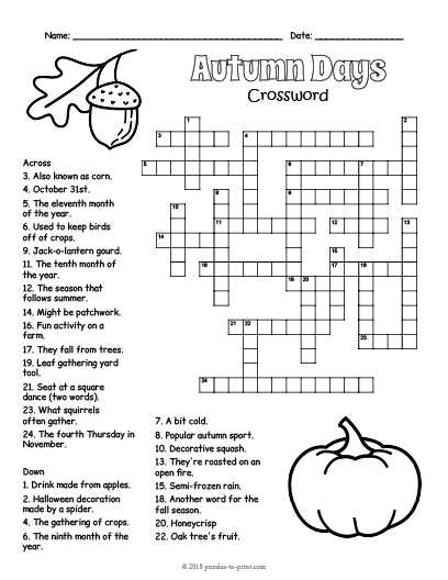 fun printable crosswords