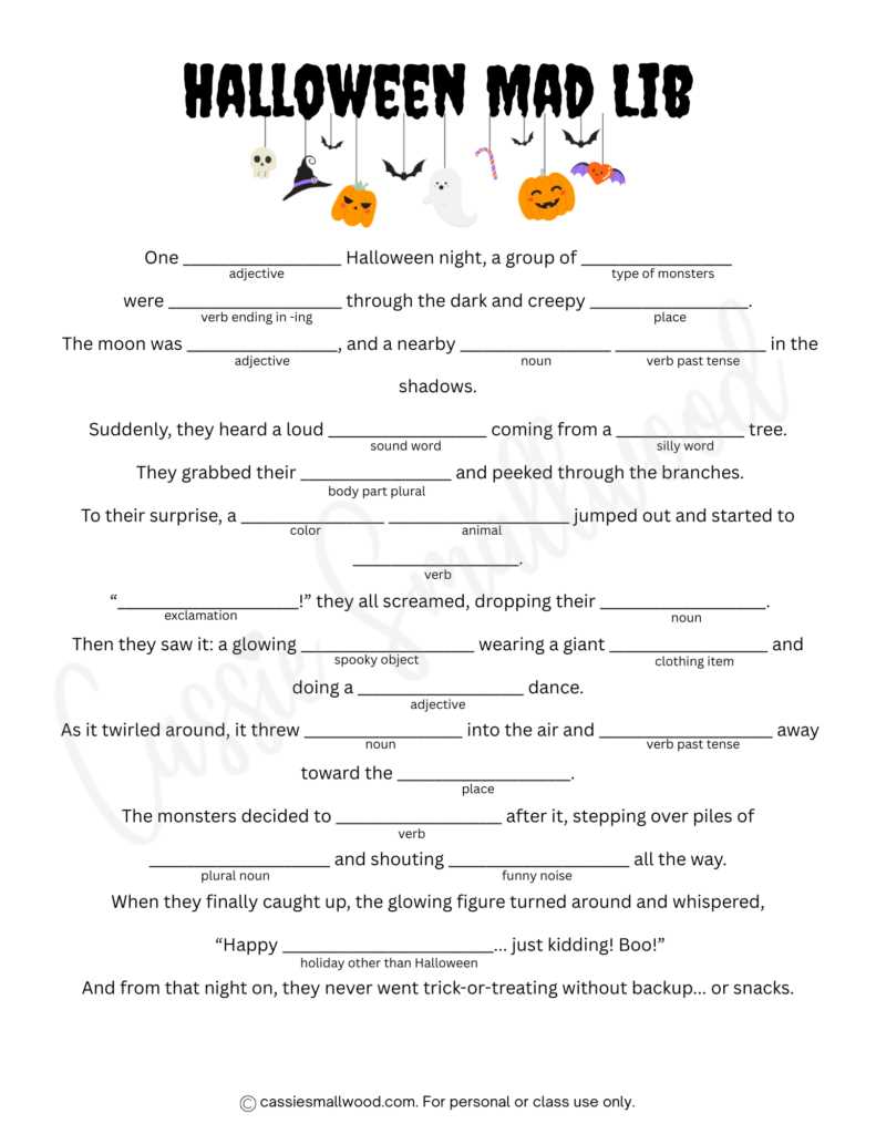 funny mad libs printable