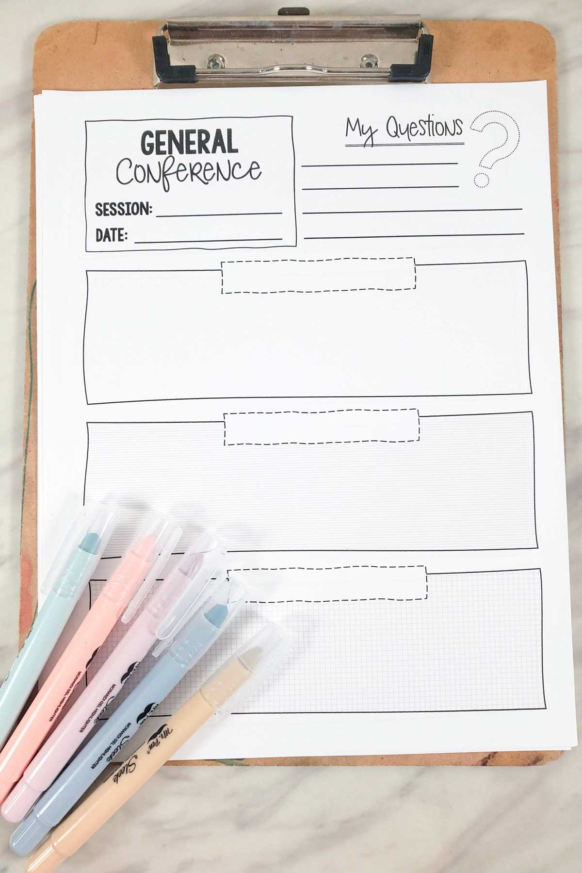 general conference notebook printable