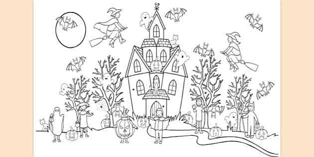 halloween colouring printable