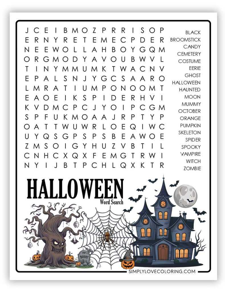 halloween find a word free printable