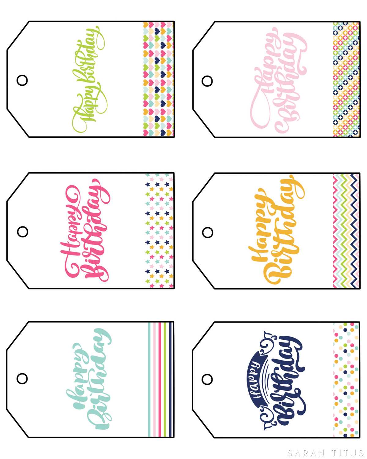 happy birthday free printable tags