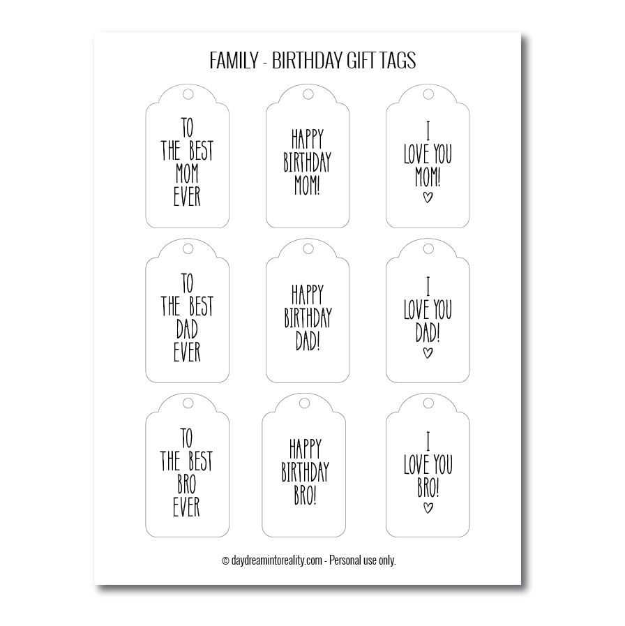 happy birthday free printable tags