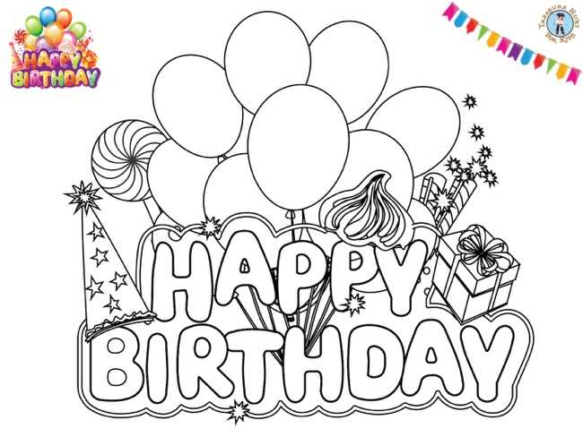 happy birthday printable coloring pages