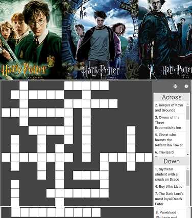 harry potter crossword puzzle printable