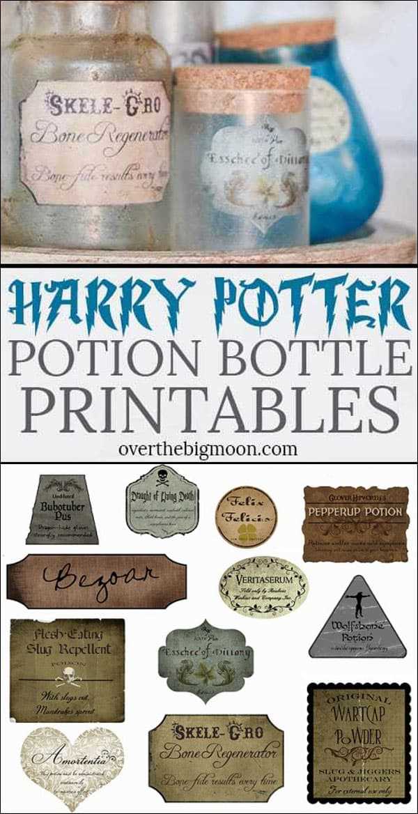 harry potter potion labels printable