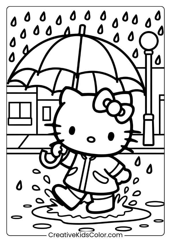 hello kitty spring coloring pages free printable