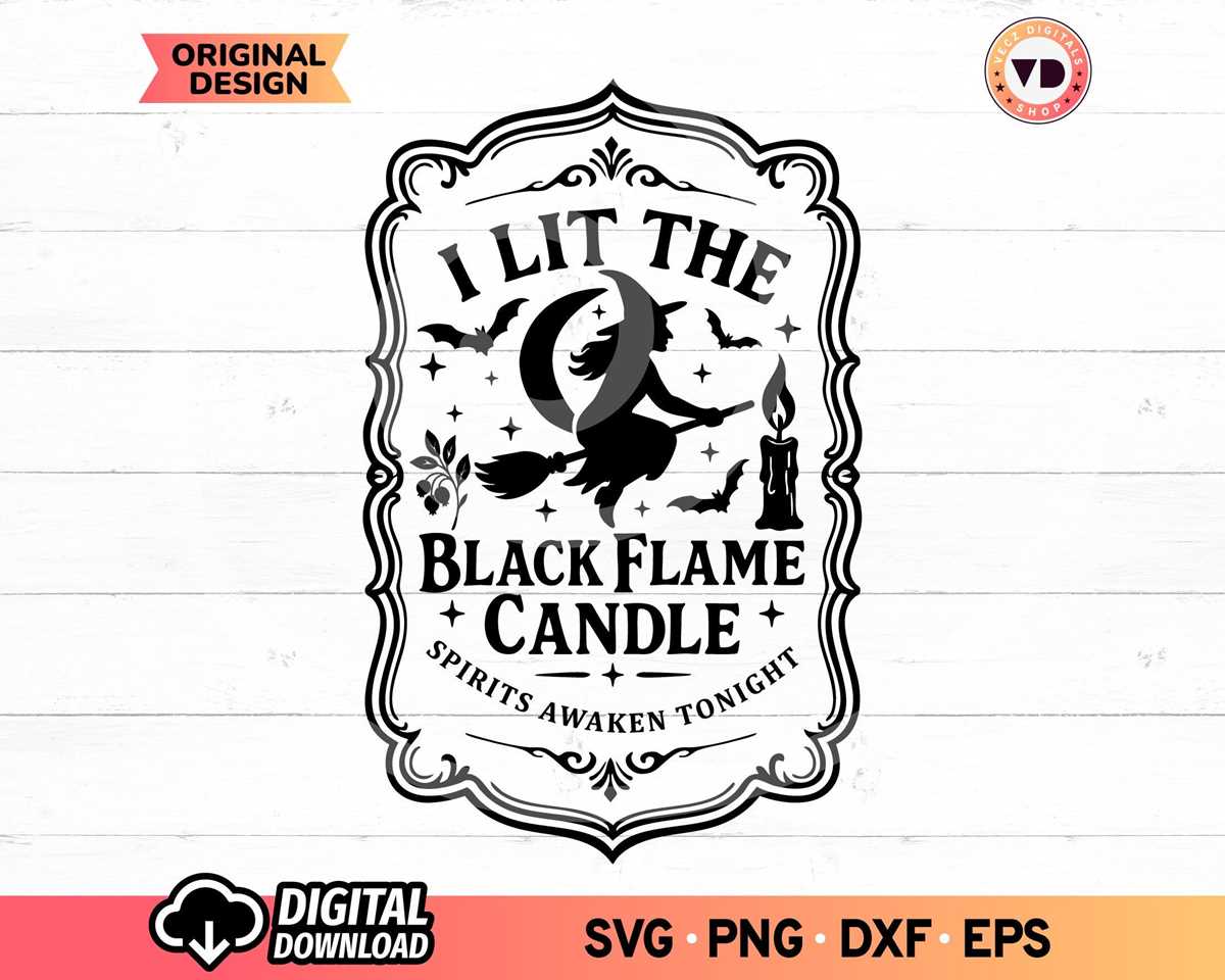 hocus pocus black flame candle printable