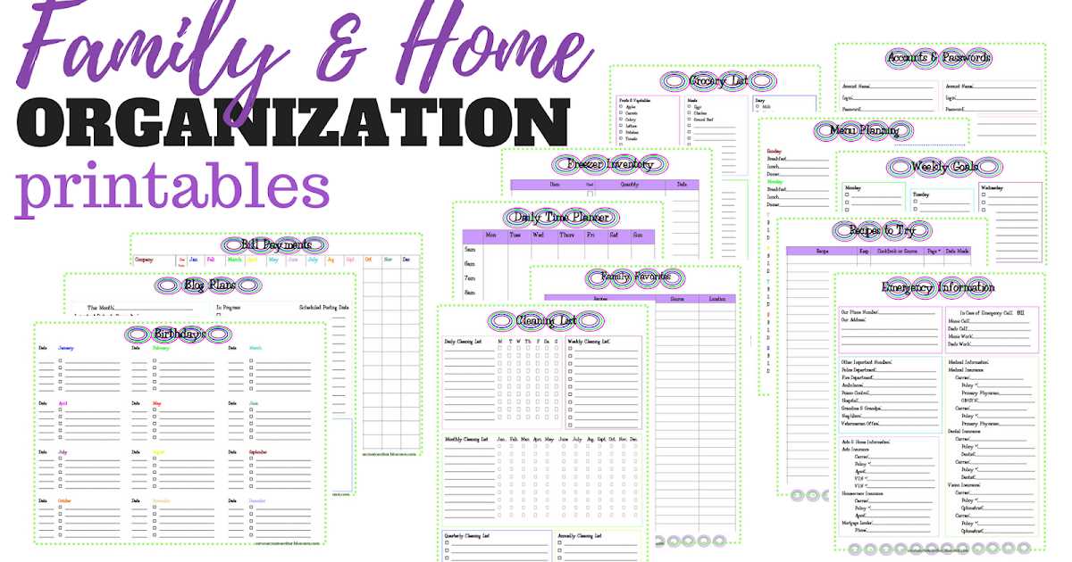 home management binder free printables