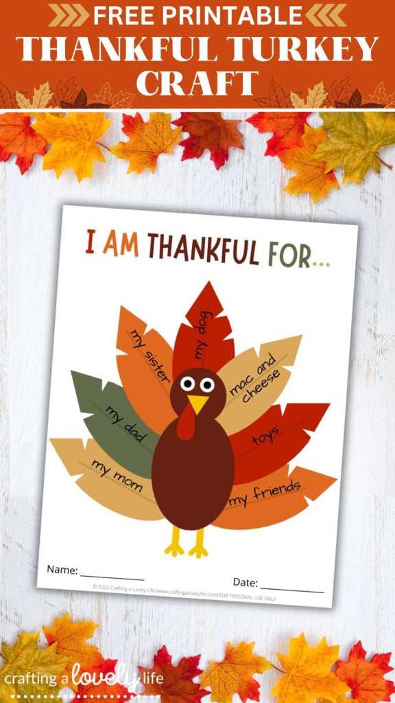 i am thankful for printable turkey