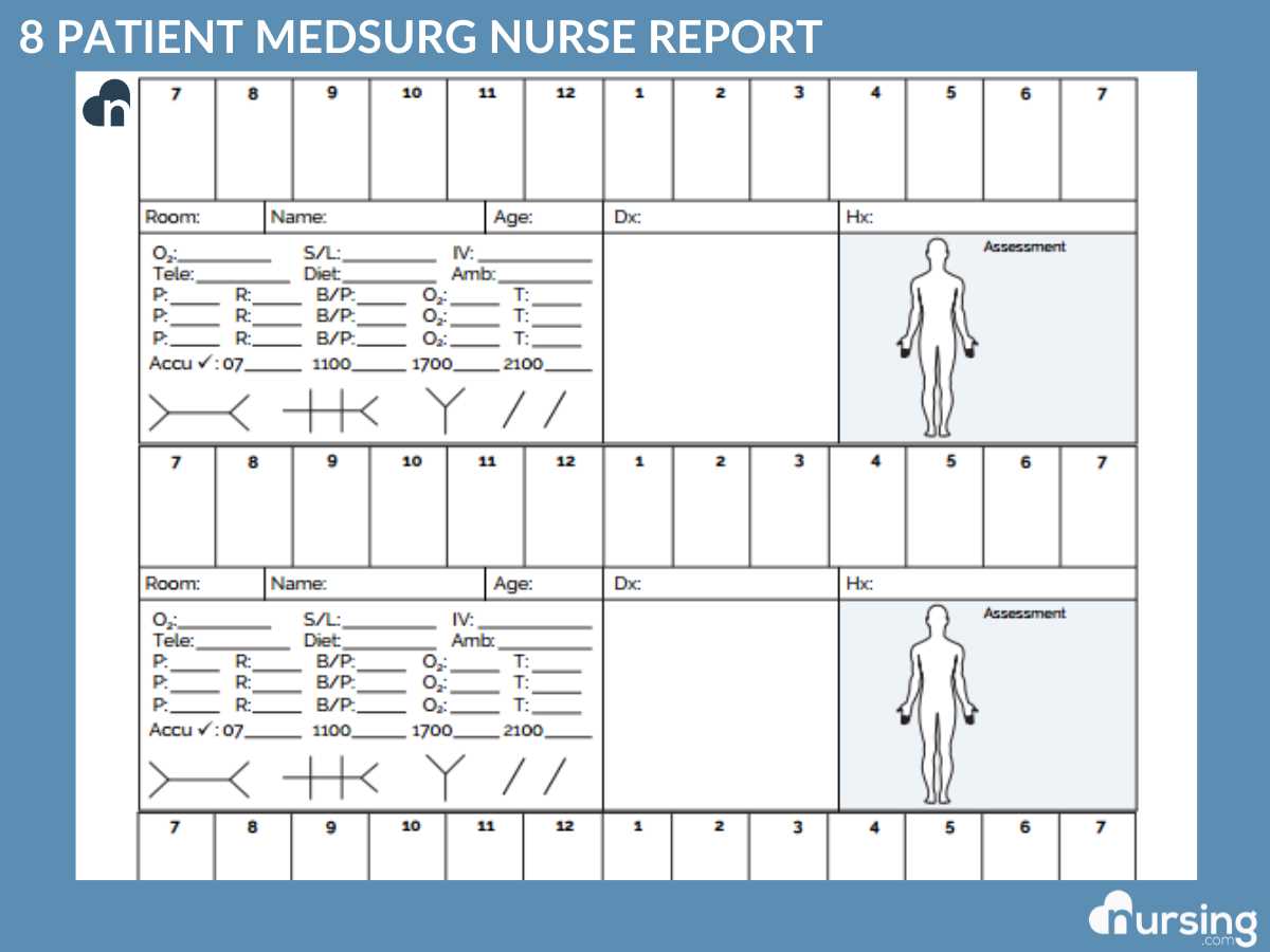 icu report sheet printable