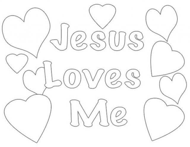jesus loves me coloring page printable