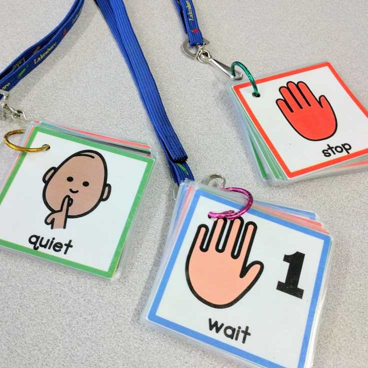lanyard free printable visual cue cards for autism