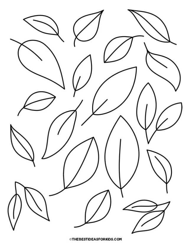 leaves printable coloring pages