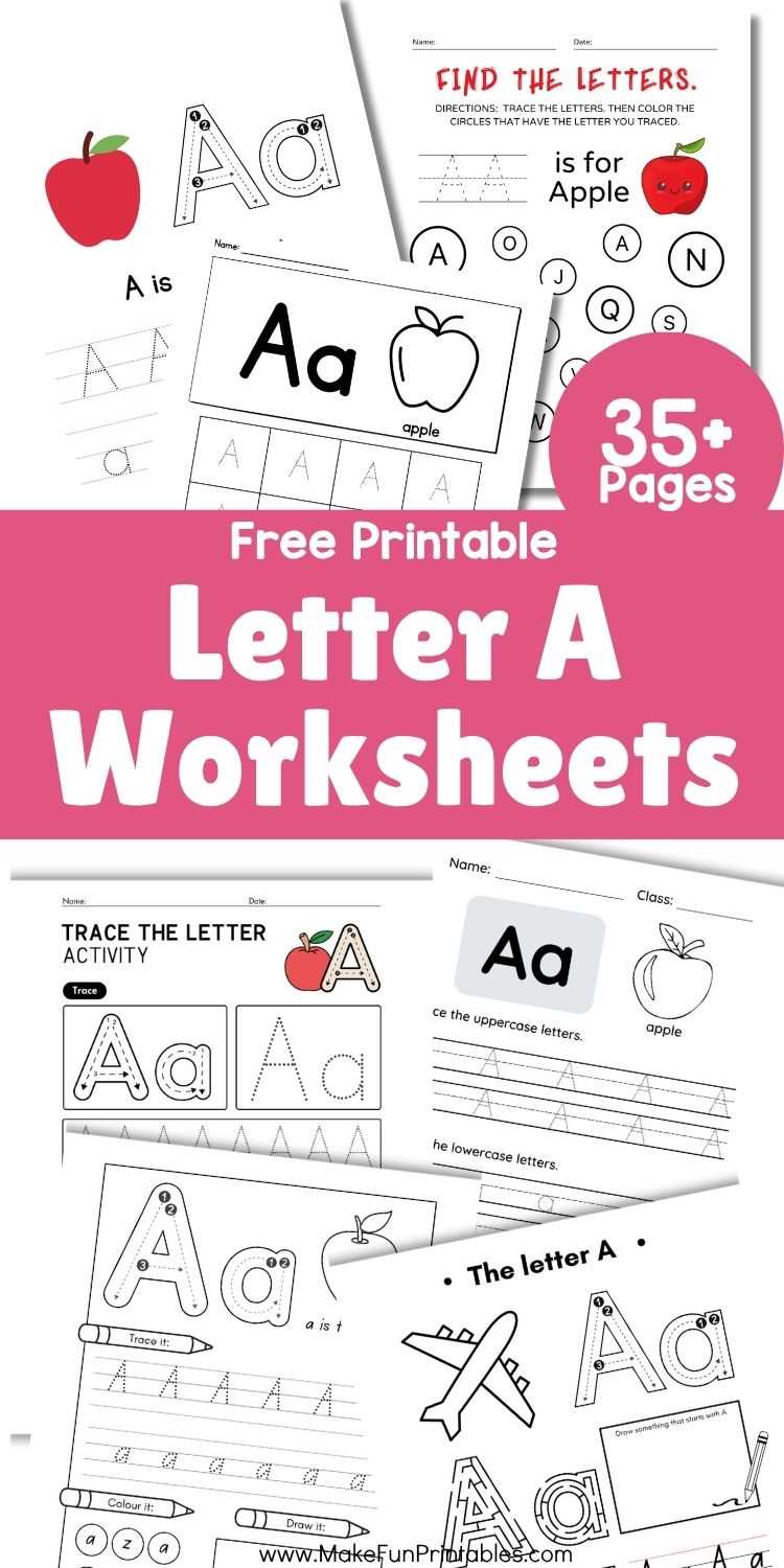 letter a free printable worksheets