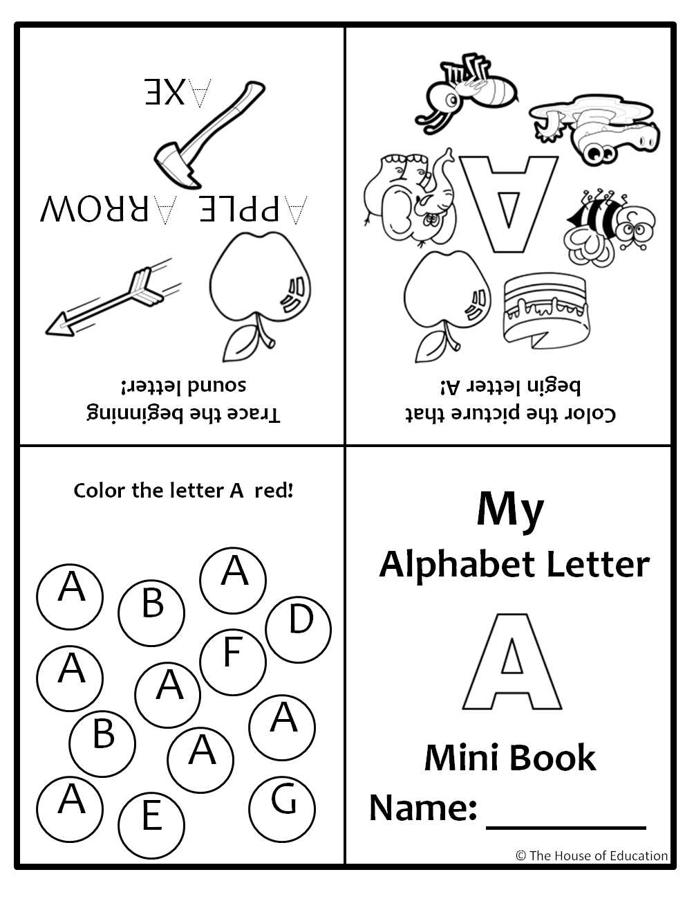 letter a printable book
