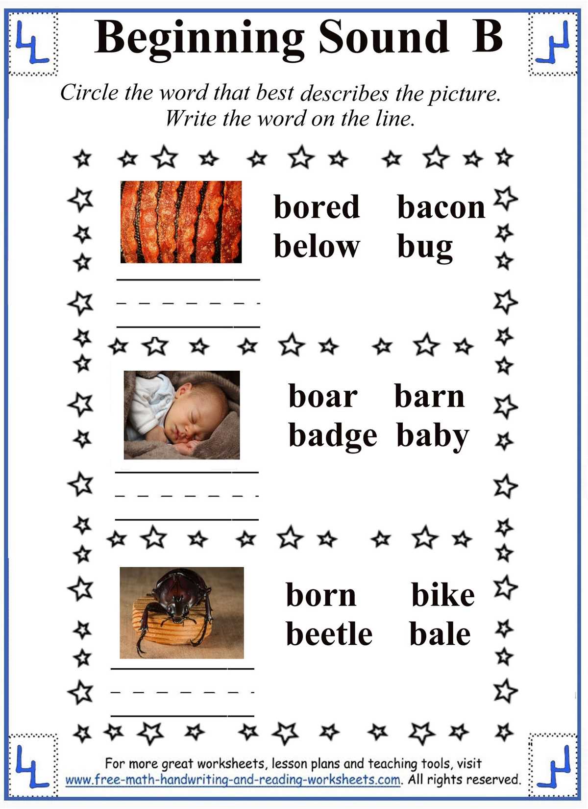 letter b printable worksheets