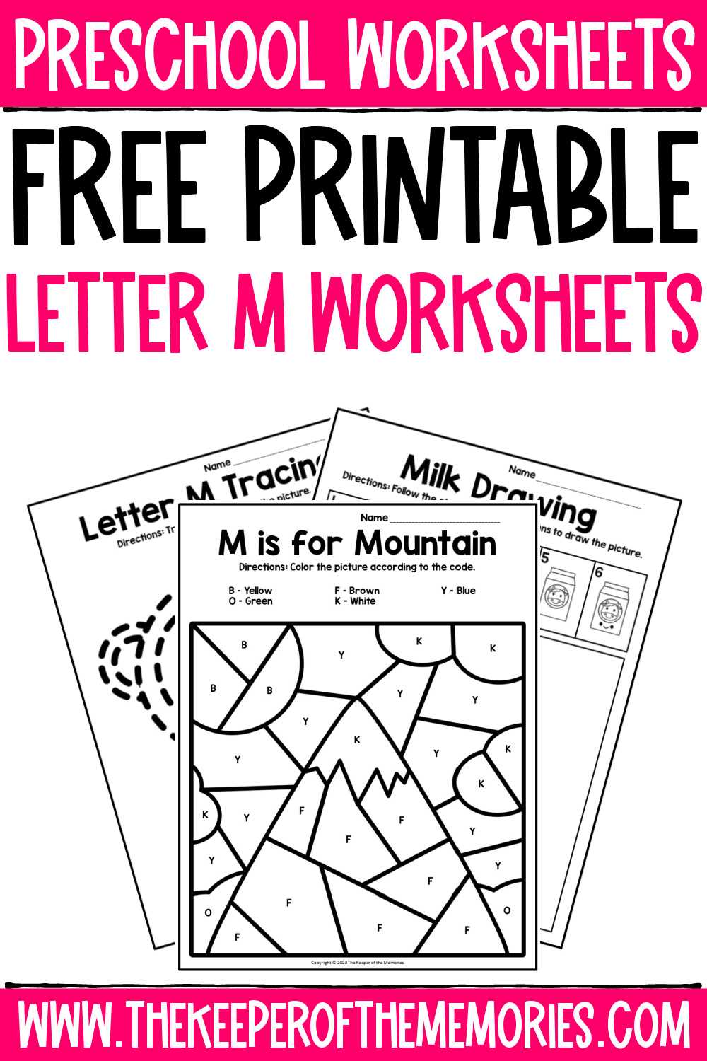 letter m printable worksheets