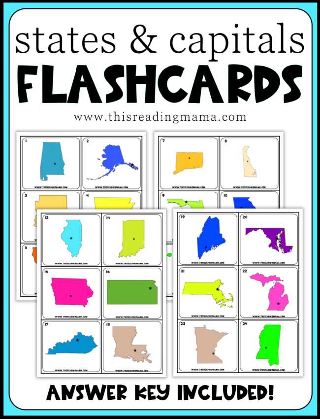 list of state capitals printable