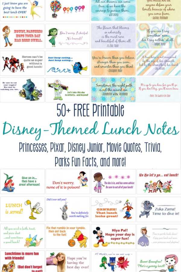 lunch notes printable