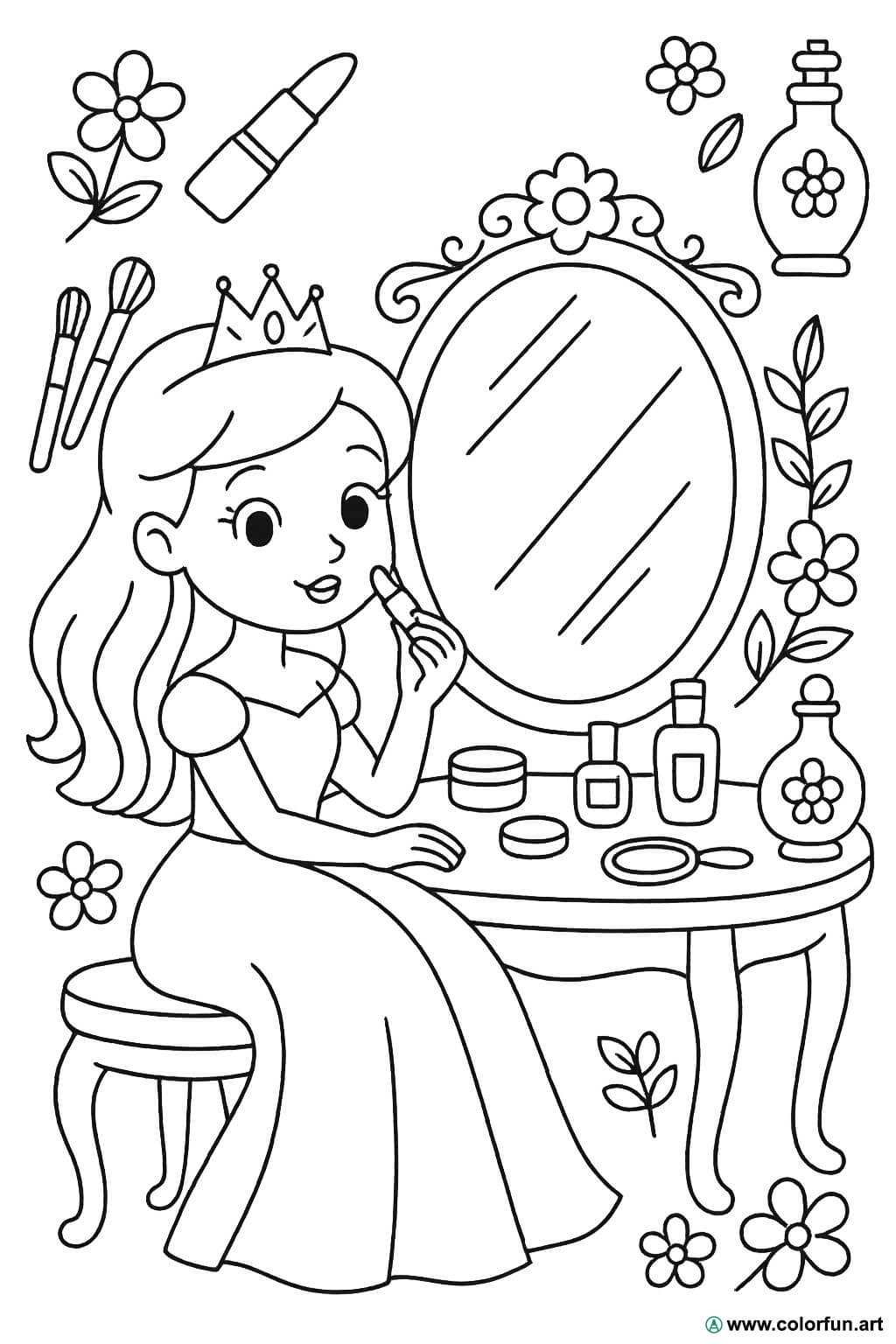 makeup coloring pages printable
